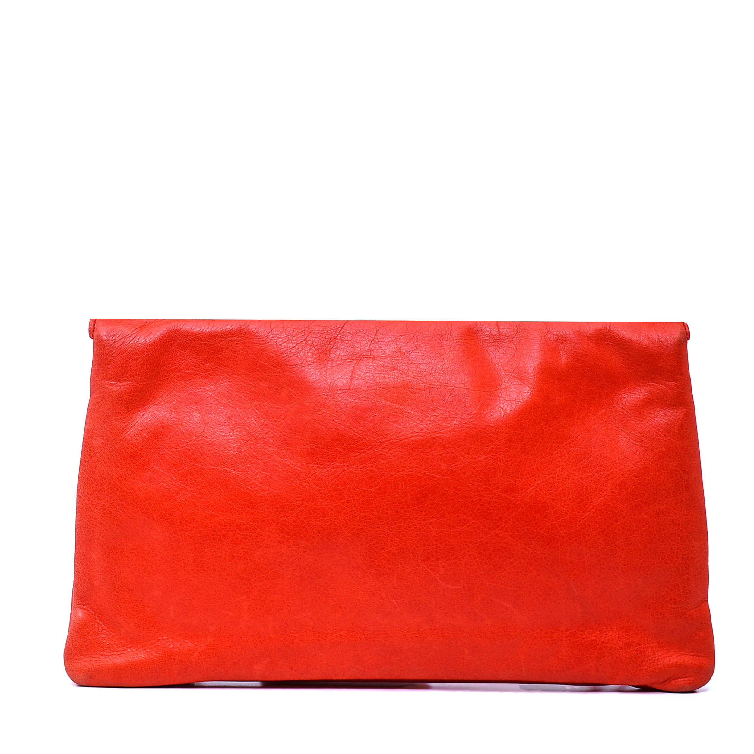 Balenciaga - Red Leather Motorcycle Envelope Clutch